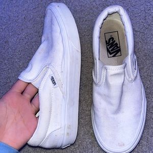 White Slip On Vans